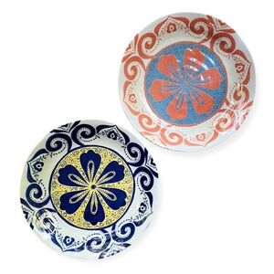 Anthropologie Floral Dinner Plates, Set of 2, 10.5"